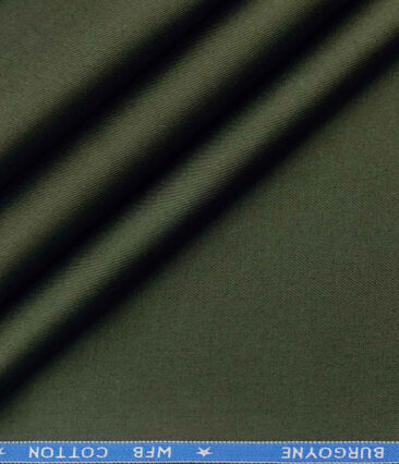 Burgoyne Men's Cotton Solids 1.50 Meter Unstitched Trouser Fabric (Dark Sea weed green)
