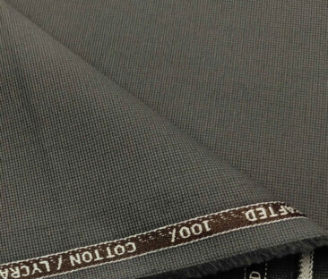 Burgoyne Men's Cotton Structured 1.50 Meter Unstitched Trouser Fabric (Grey)