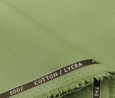 Burgoyne Men's Cotton Structured 1.50 Meter Unstitched Trouser Fabric (Light Olive Green)