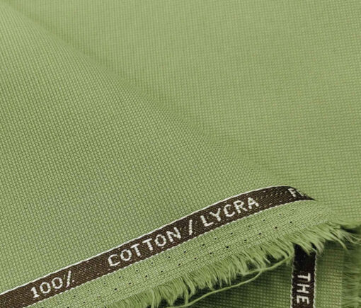 Burgoyne Men's Cotton Structured 1.50 Meter Unstitched Trouser Fabric (Light Olive Green)