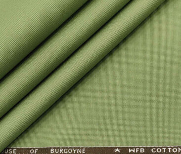 Burgoyne Men's Cotton Structured 1.50 Meter Unstitched Trouser Fabric (Light Olive Green)