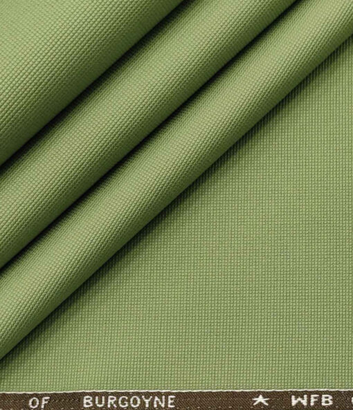 Burgoyne Men's Cotton Structured 1.50 Meter Unstitched Trouser Fabric (Light Olive Green)