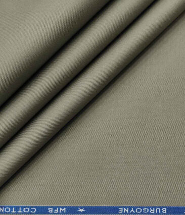 Burgoyne Men's Cotton Solids 1.50 Meter Unstitched Trouser Fabric (Light Sage Green)