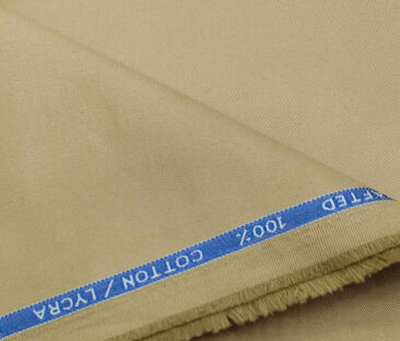 Burgoyne Men's Cotton Solids 1.50 Meter Unstitched Trouser Fabric (Sand Beige)
