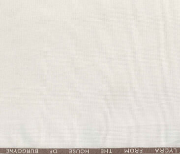 Burgoyne Men's Cotton Structured 1.50 Meter Unstitched Trouser Fabric (White)
