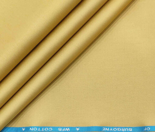 Burgoyne Men's Cotton Solids 1.50 Meter Unstitched Trouser Fabric (Biscotti Beige)