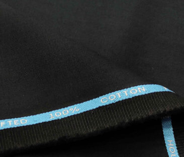 Burgoyne Men's Cotton Solids 1.50 Meter Unstitched Trouser Fabric (Black)