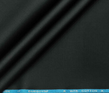 Burgoyne Men's Cotton Solids 1.50 Meter Unstitched Trouser Fabric (Black)