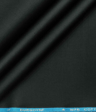 Burgoyne Men's Cotton Solids 1.50 Meter Unstitched Trouser Fabric (Black)