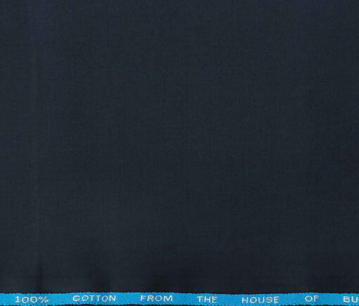 Burgoyne Men's Cotton Solids 1.50 Meter Unstitched Trouser Fabric (Dark Navy Blue)