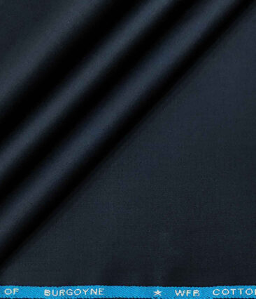 Burgoyne Men's Cotton Solids 1.50 Meter Unstitched Trouser Fabric (Dark Navy Blue)