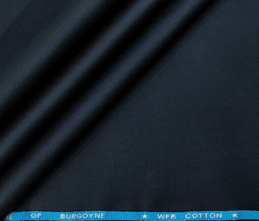 Burgoyne Men's Cotton Solids 1.50 Meter Unstitched Trouser Fabric (Dark Navy Blue)