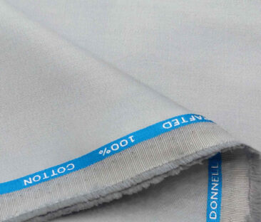 Burgoyne Men's Cotton Solids 1.50 Meter Unstitched Trouser Fabric (Light Grey )