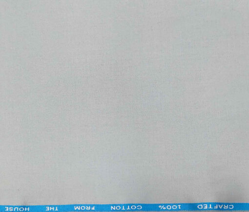 Burgoyne Men's Cotton Solids 1.50 Meter Unstitched Trouser Fabric (Light Grey )