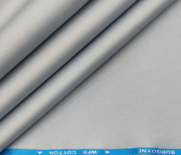 Burgoyne Men's Cotton Solids 1.50 Meter Unstitched Trouser Fabric (Light Grey )