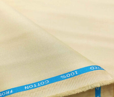 Burgoyne Men's Cotton Solids 1.50 Meter Unstitched Trouser Fabric (Tan Beige )