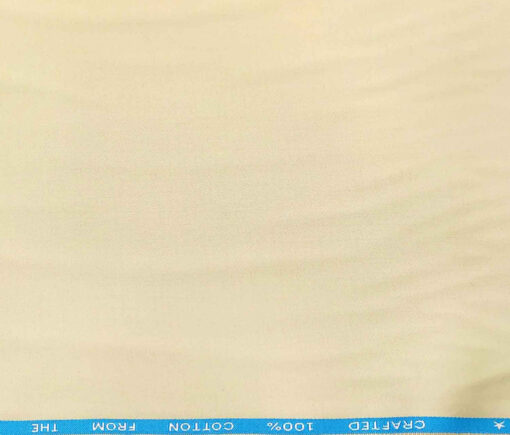 Burgoyne Men's Cotton Solids 1.50 Meter Unstitched Trouser Fabric (Tan Beige )