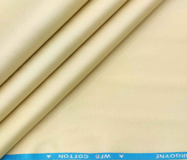 Burgoyne Men's Cotton Solids 1.50 Meter Unstitched Trouser Fabric (Tan Beige )