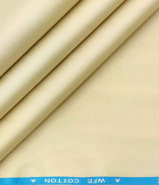Burgoyne Men's Cotton Solids 1.50 Meter Unstitched Trouser Fabric (Tan Beige )