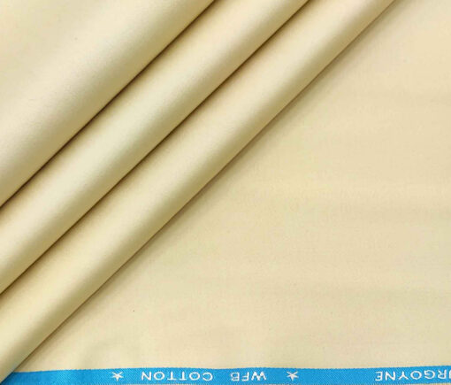 Burgoyne Men's Cotton Solids 1.50 Meter Unstitched Trouser Fabric (Tan Beige )