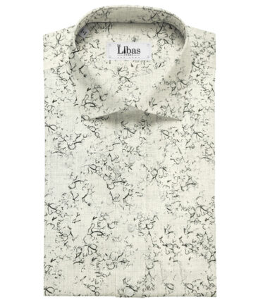 Bombay Rayon Men's Cotton Printed 2.25 Meter Unstitched Shirting Fabric (Grey)