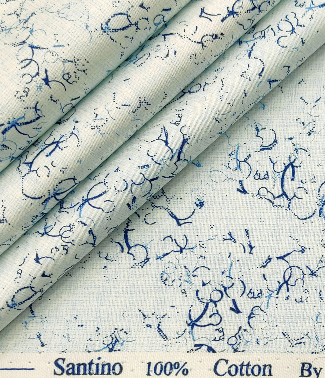 Bombay Rayon Men's Cotton Printed 2.25 Meter Unstitched Shirting Fabric (Sky Blue)
