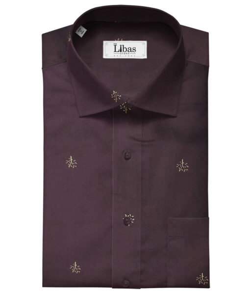 Donzito Men's Cotton Printed 2.25 Meter Unstitched Shirting Fabric (Dark Purple)