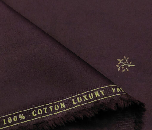 Donzito Men's Cotton Printed 2.25 Meter Unstitched Shirting Fabric (Dark Purple)