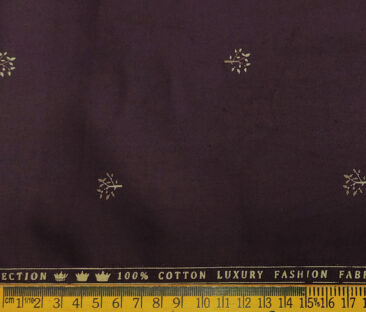 Donzito Men's Cotton Printed 2.25 Meter Unstitched Shirting Fabric (Dark Purple)
