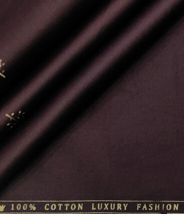Donzito Men's Cotton Printed 2.25 Meter Unstitched Shirting Fabric (Dark Purple)