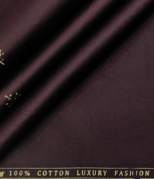 Donzito Men's Cotton Printed 2.25 Meter Unstitched Shirting Fabric (Dark Purple)