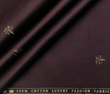 Donzito Men's Cotton Printed 2.25 Meter Unstitched Shirting Fabric (Dark Purple)