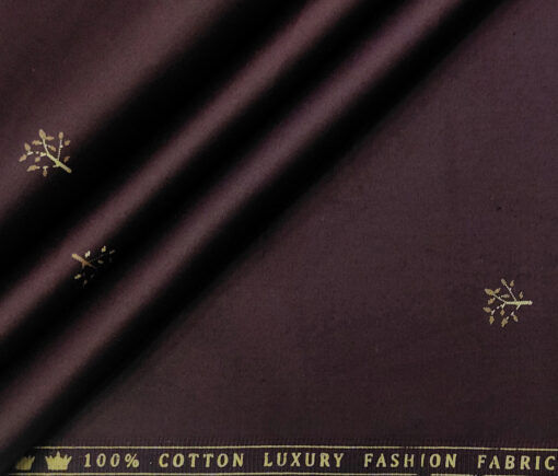 Donzito Men's Cotton Printed 2.25 Meter Unstitched Shirting Fabric (Dark Purple)