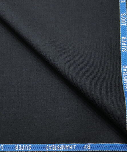 J.Hampstead Men's Wool Solids Super 100's 3 Meter Unstitched Suiting Fabric (Dark Blue)