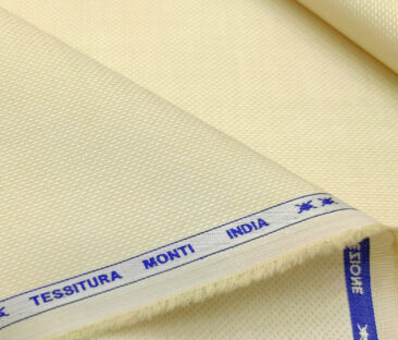 Tessitura Monti Men's Giza Cotton Structured 2 Meter Unstitched Shirting Fabric (Beige)