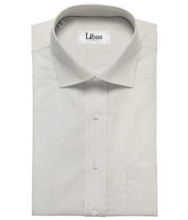 Tessitura Monti Men's Giza Cotton Structured 2 Meter Unstitched Shirting Fabric (Light Silver Grey)