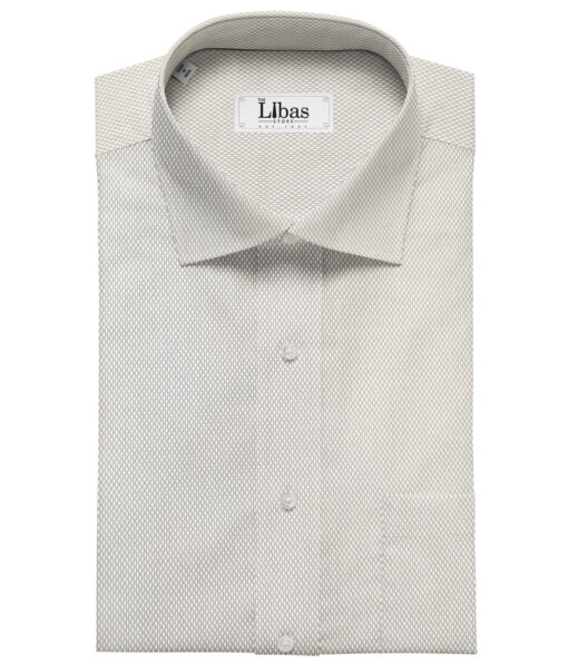 Tessitura Monti Men's Giza Cotton Structured 2 Meter Unstitched Shirting Fabric (Light Silver Grey)