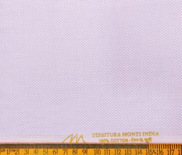 Tessitura Monti Men's Giza Cotton Structured 2 Meter Unstitched Shirting Fabric (Light Purple)