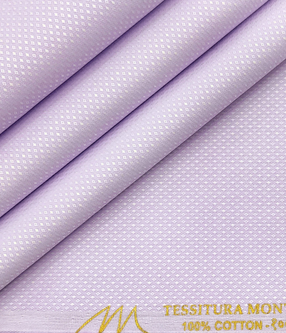 Tessitura Monti Men's Giza Cotton Structured 2 Meter Unstitched Shirting Fabric (Light Purple)