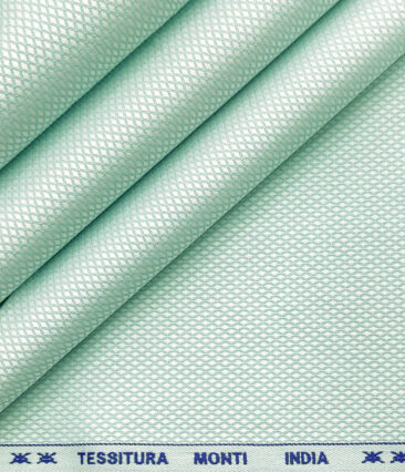 Tessitura Monti Men's Giza Cotton Structured 2 Meter Unstitched Shirting Fabric (Mint Green)