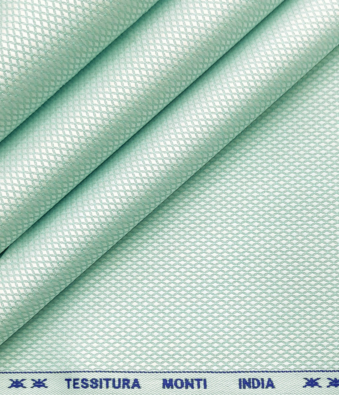 Tessitura Monti Men's Giza Cotton Structured 2 Meter Unstitched Shirting Fabric (Mint Green)