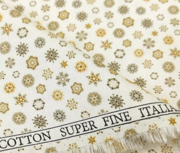 PEE GEE Men's Cotton Printed 2.25 Meter Unstitched Shirting Fabric (Milky White)