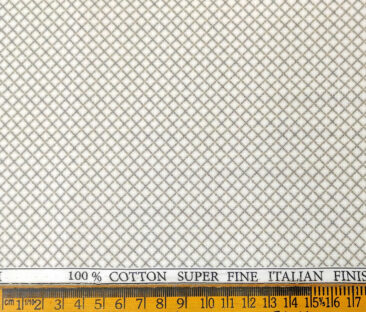 PEE GEE Men's Cotton Printed 2.25 Meter Unstitched Shirting Fabric (Cream and Beige)