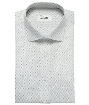 PEE GEE Men's Cotton Printed 2.25 Meter Unstitched Shirting Fabric (Sky Blue)