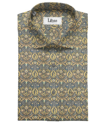 PEE GEE Men's Cotton Printed 2.25 Meter Unstitched Shirting Fabric (Multicolor)