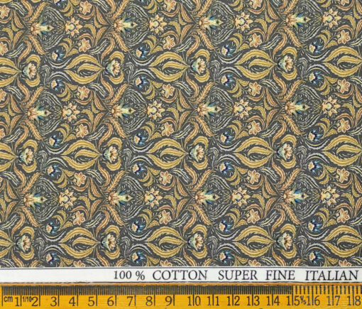 PEE GEE Men's Cotton Printed 2.25 Meter Unstitched Shirting Fabric (Multicolor)