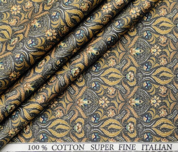PEE GEE Men's Cotton Printed 2.25 Meter Unstitched Shirting Fabric (Multicolor)