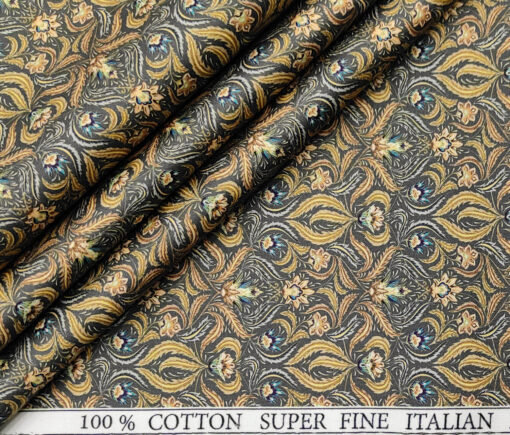 PEE GEE Men's Cotton Printed 2.25 Meter Unstitched Shirting Fabric (Multicolor)