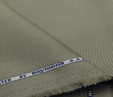Raymond Men's Cotton Solids 1.50 Meter Unstitched Trouser Fabric (Greenish Grey)