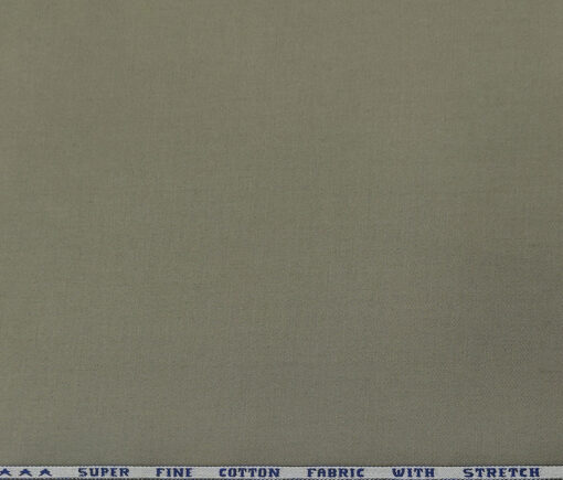 Raymond Men's Cotton Solids 1.50 Meter Unstitched Trouser Fabric (Greenish Grey)